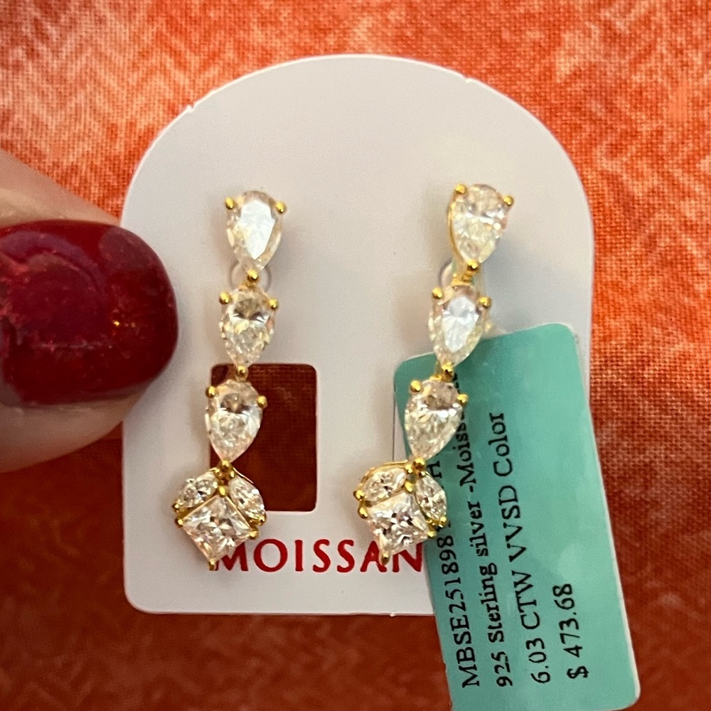 Dazzling Moissanite Tennis Choker w/ Heart Pendant, Earrings and Bracelet - Picture 6 of 7